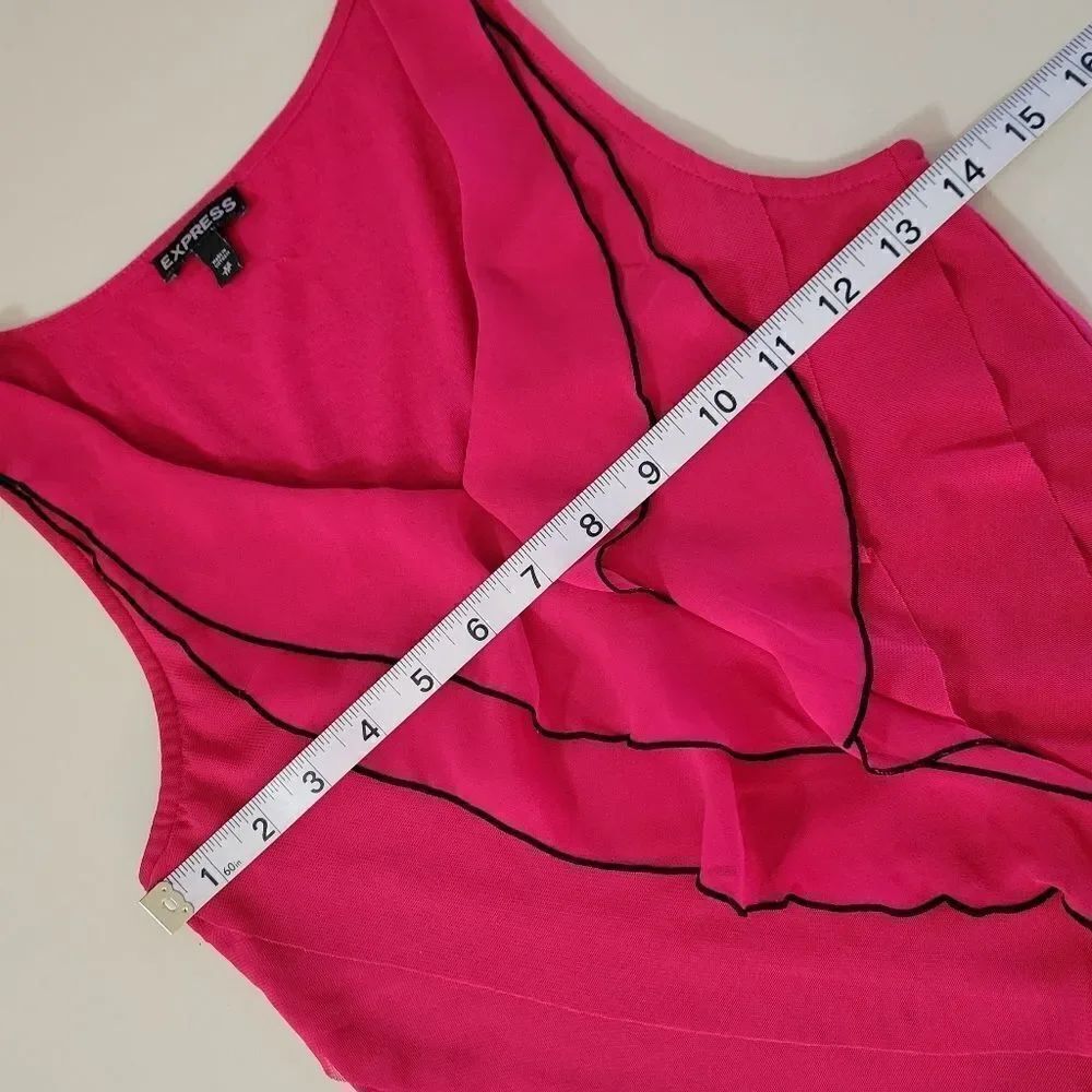 Express Pink Ruffle Tank Top - Picture 3 of 8